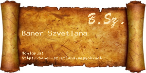 Baner Szvetlana névjegykártya
